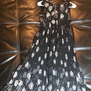 Black Long Gown w/ White Flowers!